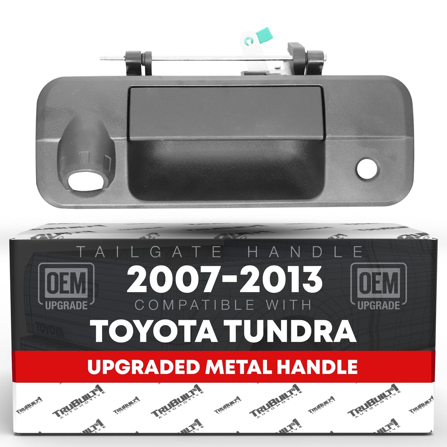 2007-2013 Toyota Tundra Tailgate Handle Assembly Replacement Upgraded Metal - Exterior Tailgate Latch Textured Black - Upgraded Metal Handle
