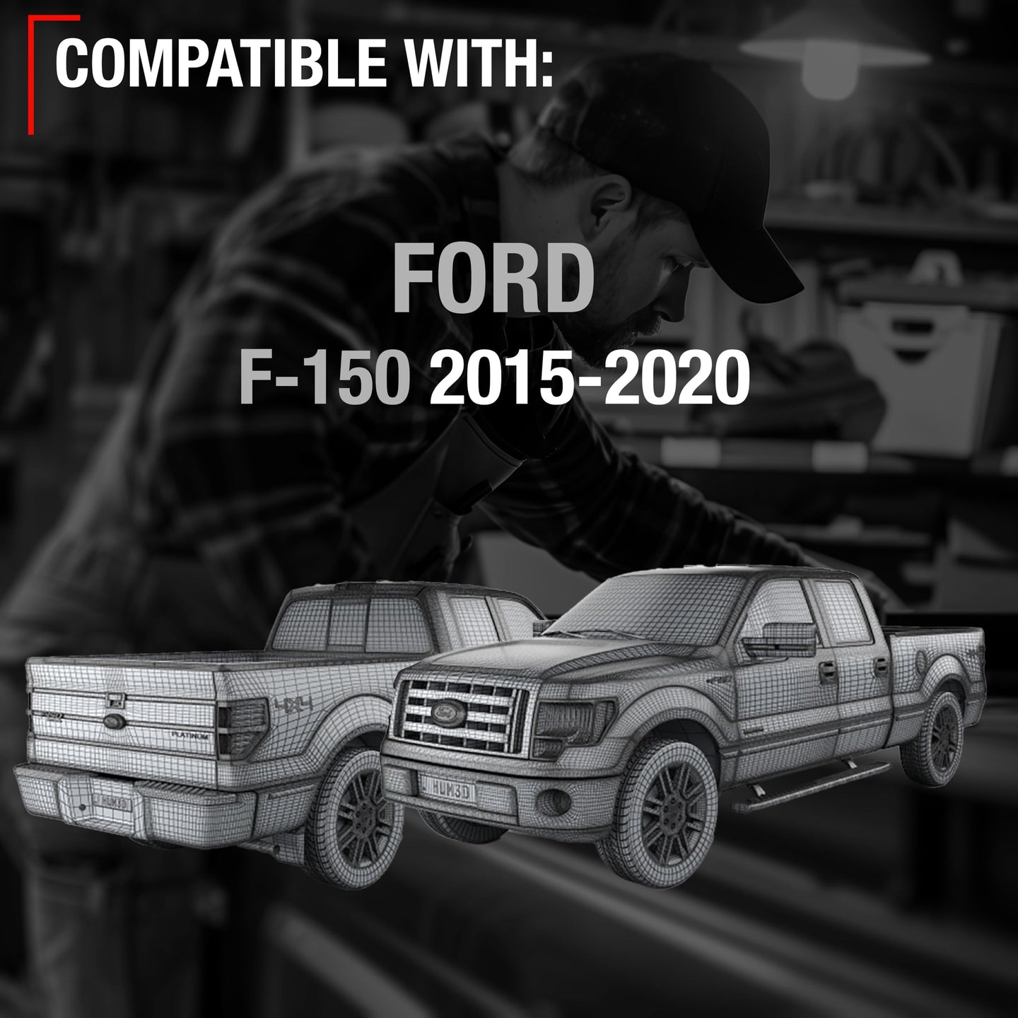 2015-2020 Ford F-150 Parking Sensors Housing Bezel, Rear Driver Side - Rear Bumper Parking Aid Sensor Bezel, Plastic