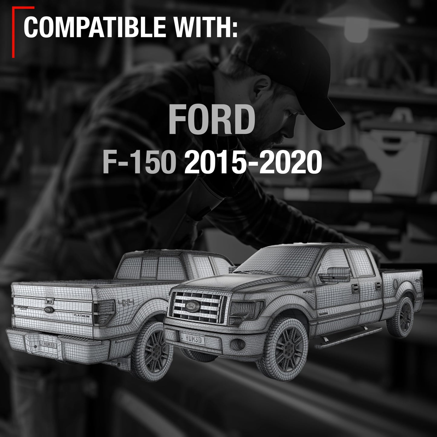 2015-2020 Ford F-150 Parking Sensors Housing Bezel, Rear Driver Side - Rear Bumper Parking Aid Sensor Bezel, Plastic