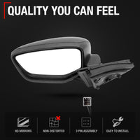 Driver Side Power Adjustable Side View Mirror - Compatible with 2008-2012 Honda Accord - Power Adjust, Non-Heated, Manual Folding - Paintable Textured Black Housing - OEM 76258TA5A01 - Driver Side Mirror