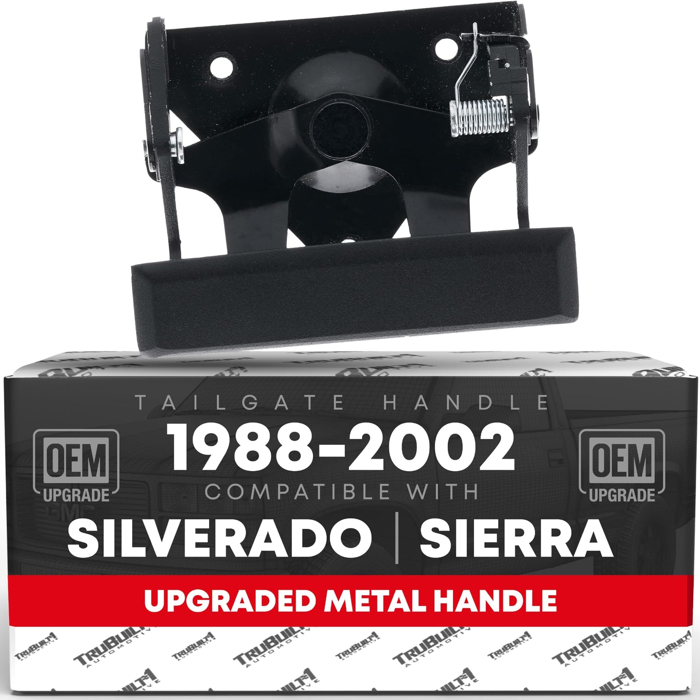 T1A Tailgate Handle Assembly, Upgraded Metal - Compatible with 1988-1999 Chevrolet C1500, K1500, C2500, C3500, K2500, K3500, 91-02; 88-99 GMC C1500, K1500, C2500, C3500, K2500, K3500, 15991785 - Tailgate Latch