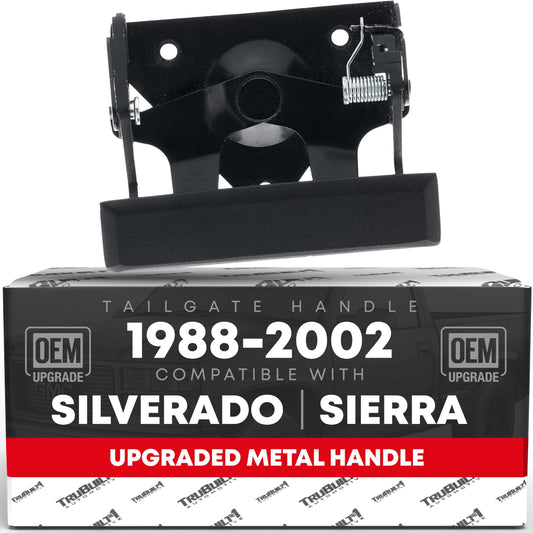 T1A Tailgate Handle Assembly, Upgraded Metal - Compatible with 1988-1999 Chevrolet C1500, K1500, C2500, C3500, K2500, K3500, 91-02; 88-99 GMC C1500, K1500, C2500, C3500, K2500, K3500, 15991785 - Tailgate Latch