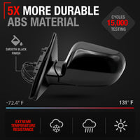 Driver Side Power Adjustable Side View Mirror - Compatible with 1998-2002 Honda Accord - Power Adjust, Non-Heated, Manual Folding - Paintable Smooth Housing - OEM 76250S84A31ZB