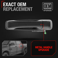 2011-2021 Dodge Ram Exterior Rear Driver Door Handle, Upgraded Metal - Textured Black - Rear Driver Side Handle
