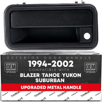 1994-2002 Chevrolet GMC C/K 1500 2500 3500 Blazer Tahoe Yukon Suburban Exterior Front Driver Door Handle Upgraded Metal - Textured Black - All-Metal Left Handle