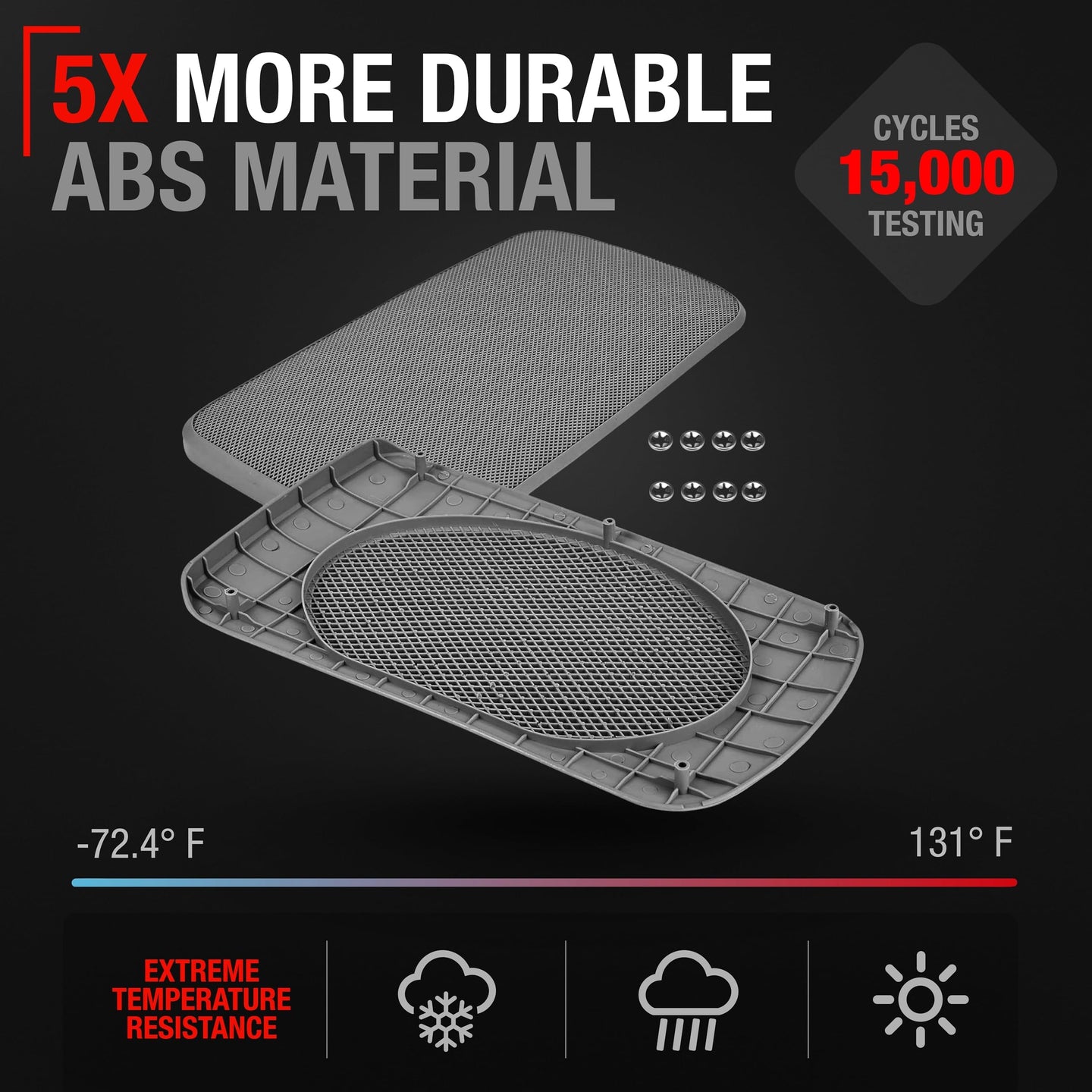 2002-2006 Toyota Camry Speaker Grille Replacement Set, Rear Left & Right Side - Gray - Gray