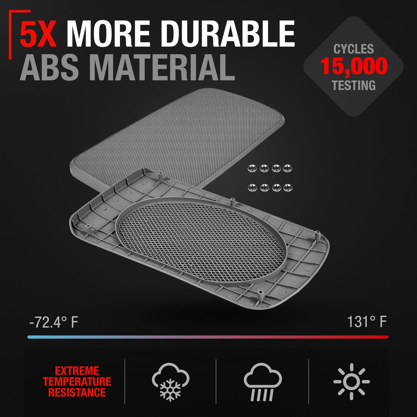 2002-2006 Toyota Camry Speaker Grille Replacement Set, Rear Left & Right Side - Gray - Gray