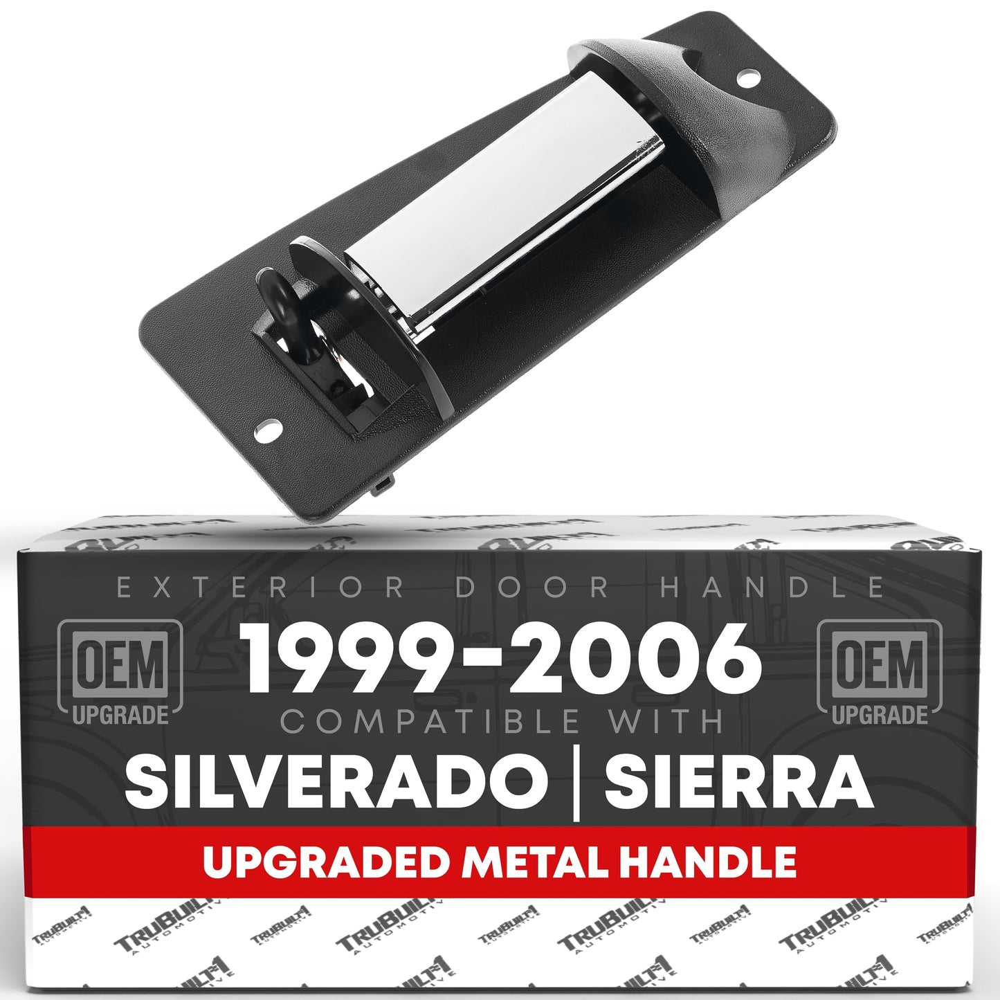 1999-2006 Chevrolet Silverado 1500 2500 3500 HD GMC Sierra 1500 2500 3500 HD Extended Cab Rear Passenger Door Handle Upgraded Metal - Chrome Black - Rear Passenger Side Handle