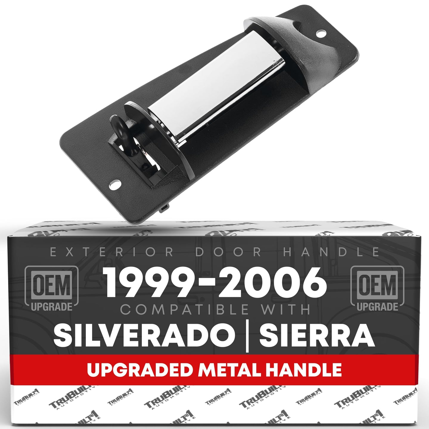 1999-2006 Chevrolet Silverado 1500 2500 3500 HD GMC Sierra 1500 2500 3500 HD Extended Cab Rear Passenger Door Handle Upgraded Metal - Chrome Black - Rear Passenger Side Handle