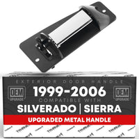 1999-2006 Chevrolet Silverado 1500 2500 3500 HD GMC Sierra 1500 2500 3500 HD Extended Cab Rear Passenger Door Handle Upgraded Metal - Chrome Black - Rear Passenger Side Handle
