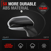 Passenger Side Mirror - Compatible with 2018-2024 Toyota Camry - Powered Adjustment, Heated, Turn Signal, Blind Spot Detection, Manual Folding, Convex Glass - Black, 7H7P - OEM 8791006840, TO1321368 - Passenger Side Mirror
