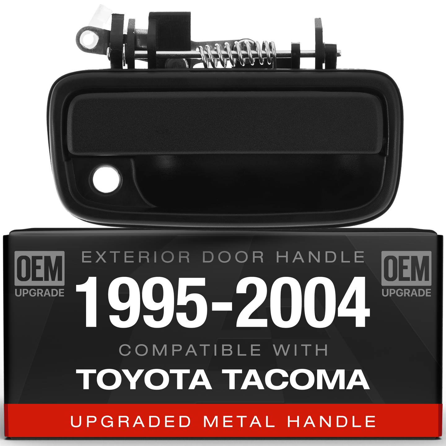 1995-2004 Toyota Tacoma Exterior Front Passenger Door Handle Replacement - Upgraded Metal Textured Black - Passenger Handle (Metal)
