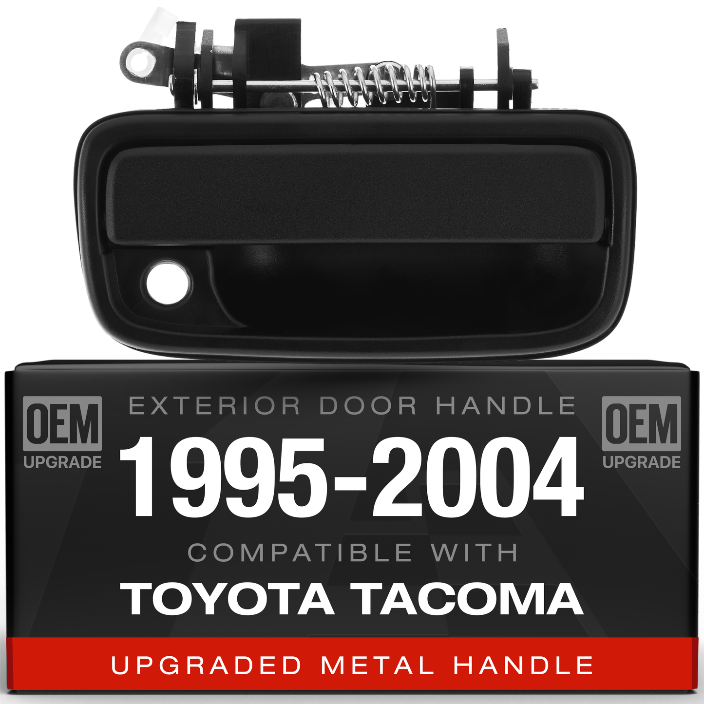 1995-2004 Toyota Tacoma Exterior Front Passenger Door Handle Replacement - Upgraded Metal Textured Black - Passenger Handle (Metal)