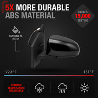 Driver Side Power Adjustable Side View Mirror - Compatible with 2014-2019 Toyota Corolla - Power Adjust, Non-Heated, Manual Folding - Paintable Textured Black Housing - OEM 8794002F21C0 - Driver Side Mirror