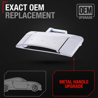 Nissan 350Z Exterior Door Handle, Front Passenger Side - Satin Chrome (Silver), No Keyhole - Passenger Side Handle - Silver