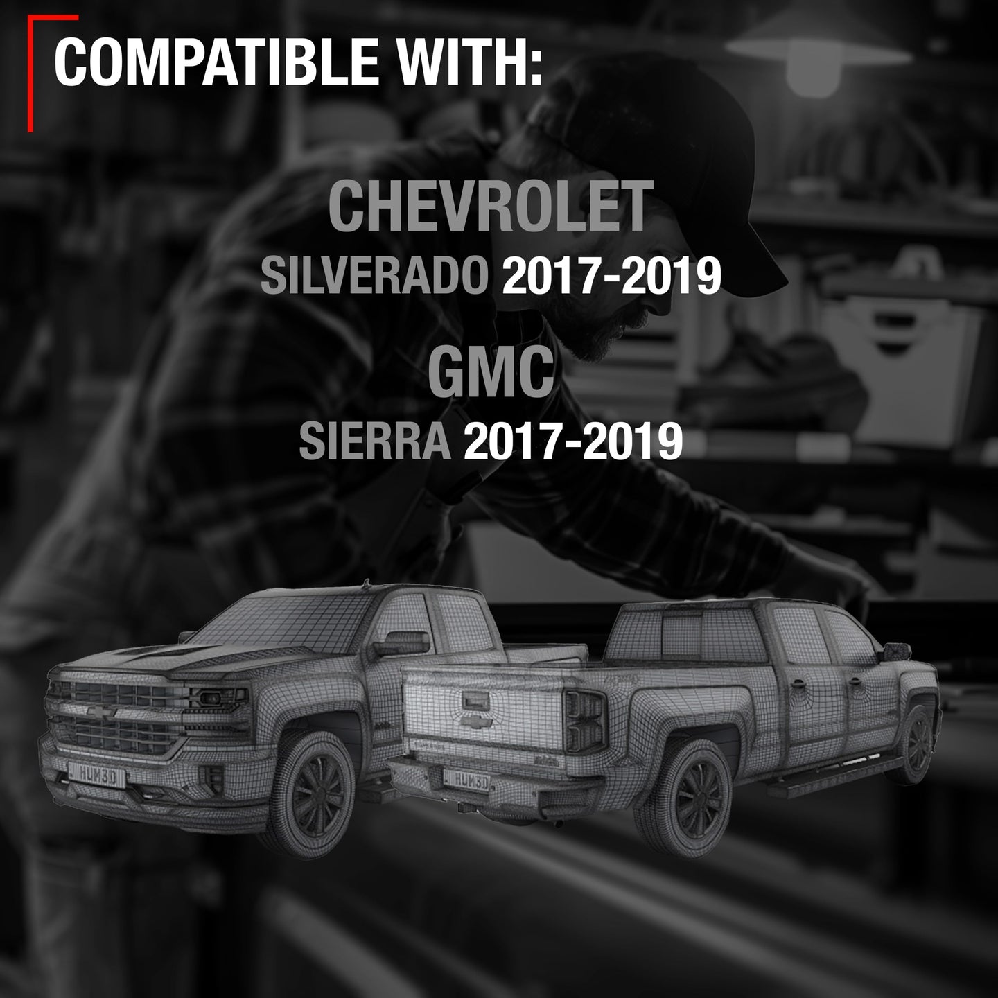 Chevrolet Silverado GMC Sierra Tailgate Support Cables - Rear Metal Strap Pair for Driver & Passenger Side