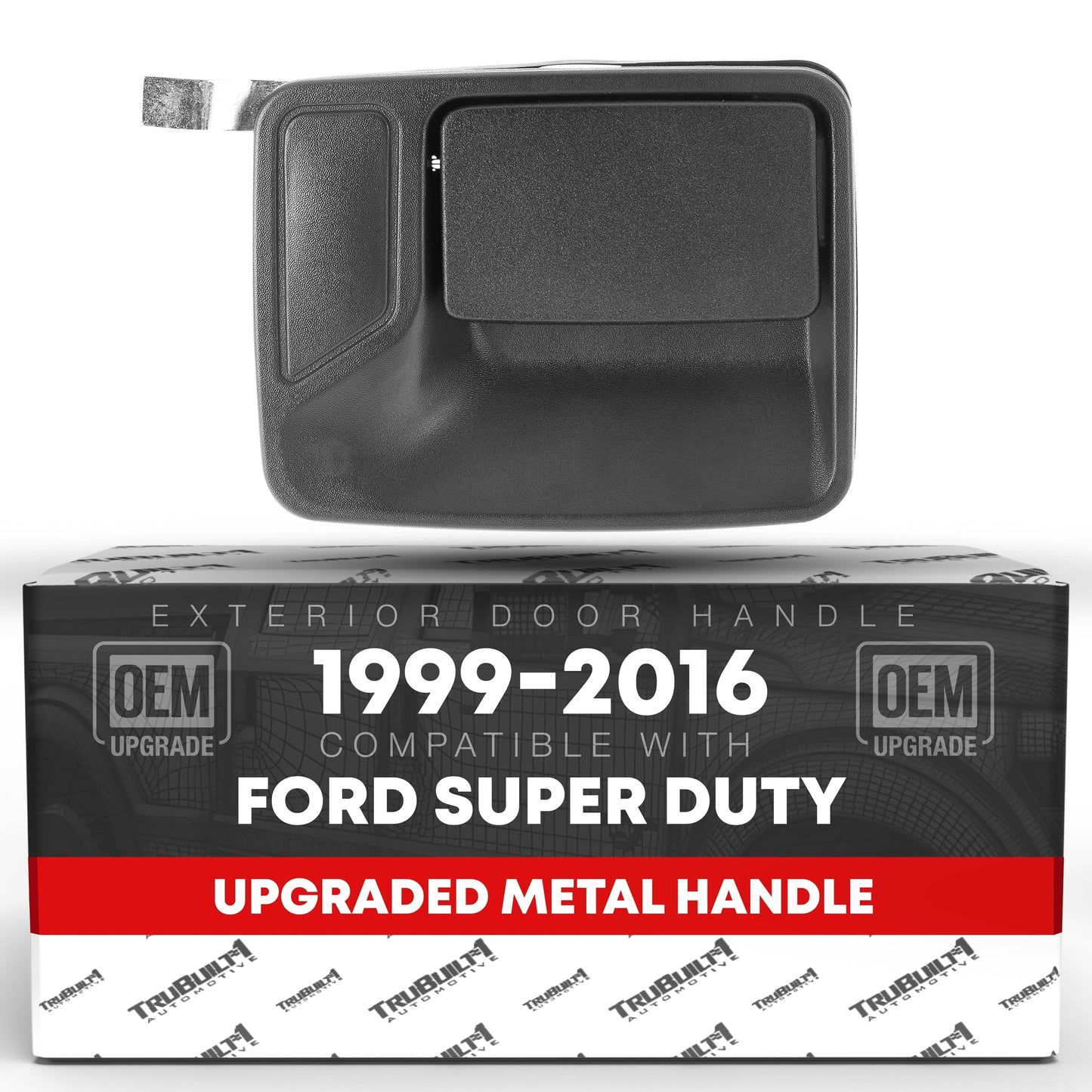 1999-2016 Ford Super Duty F-250 F-350 F-450 F-550 Exterior Front or Rear Passenger Door Handle Replacement - Upgraded Metal Textured Black - Rear Passenger Door