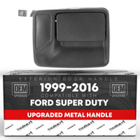 1999-2016 Ford Super Duty F-250 F-350 F-450 F-550 Exterior Front or Rear Passenger Door Handle Replacement - Upgraded Metal Textured Black - Rear Passenger Door