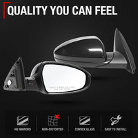 2019-2024 Kia Forte Passenger Side Mirror Replacement Powered Manual Fold Convex Glass Smooth Black - Passenger Side Mirror