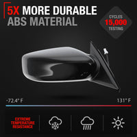 Nissan Altima Passenger Side Mirror - Power Adjustable - Non-Foldable - Black - Passenger Side Mirror