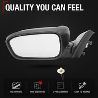 Driver Side Power Adjustable Side View Mirror - Compatible with 2003-2007 Honda Accord - Power Adjust, Non-Heated, Manual Folding - Paintable Textured Black Housing - OEM 76250SDAA13ZA - Driver Side Mirror
