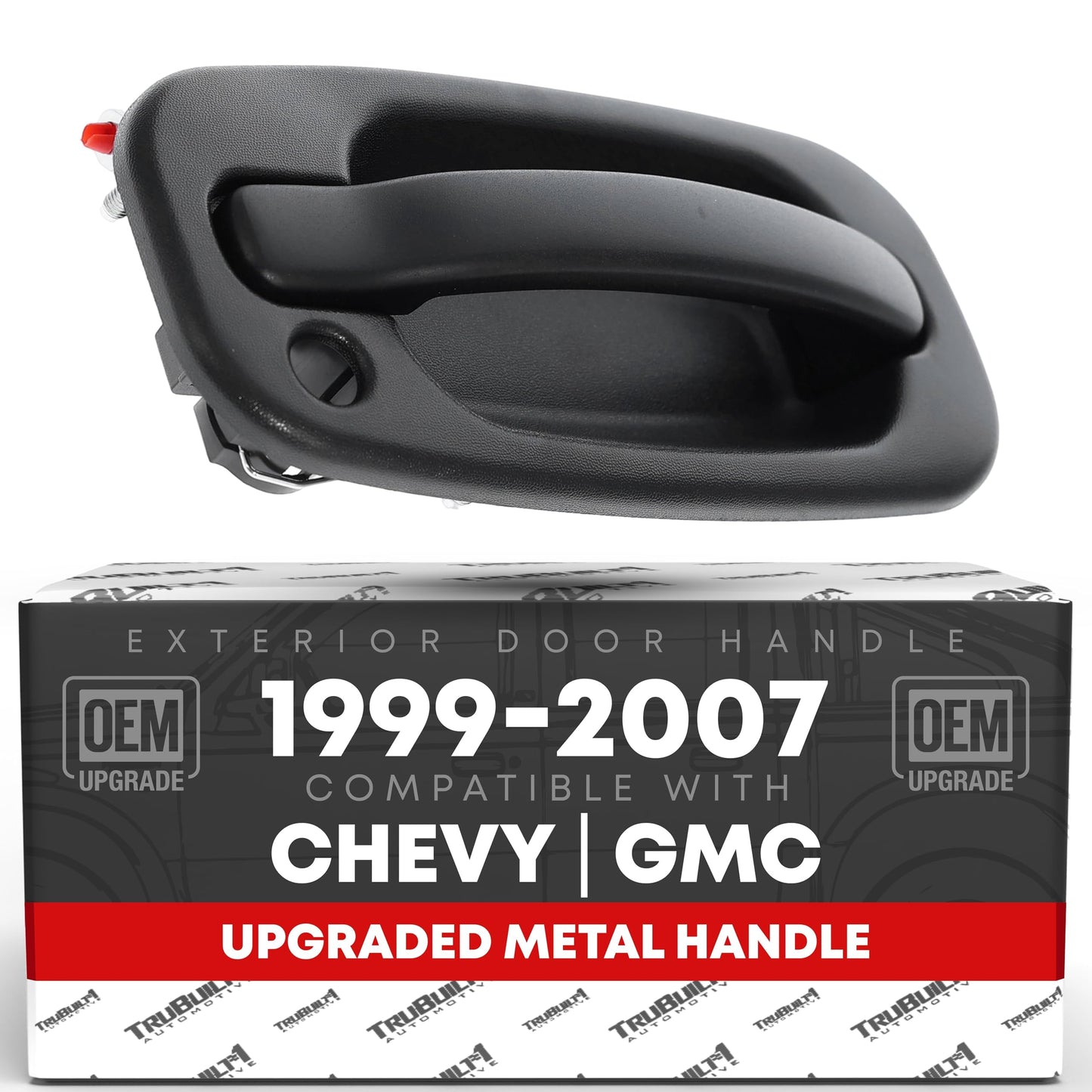1999-2006 Chevrolet Silverado Suburban Avalanche GMC Sierra Yukon Exterior Front Passenger Door Handle Upgraded Metal - Textured Black with Keyhole - Front Passenger Side Handle