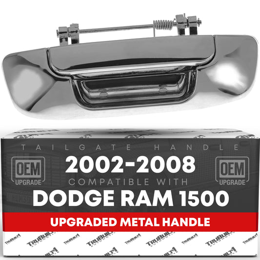 Dodge Ram Tailgate Handle - Chrome Metal Upgrade for 1500 2500 3500, Exterior Latch Replacement - Chrome Tailgate Handle
