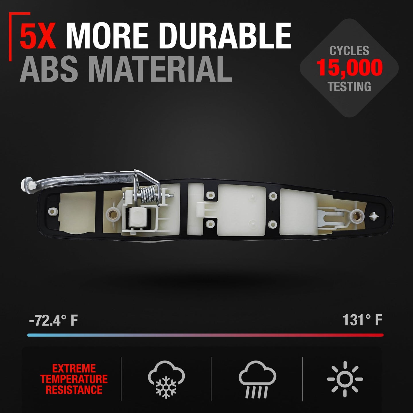 2007-2013 Chevrolet Avalanche Tahoe Suburban Silverado Cadillac Escalade GMC Sierra Denali Yukon XL Exterior Rear Driver Door Handle - Olympic White - Rear Driver Door Handle