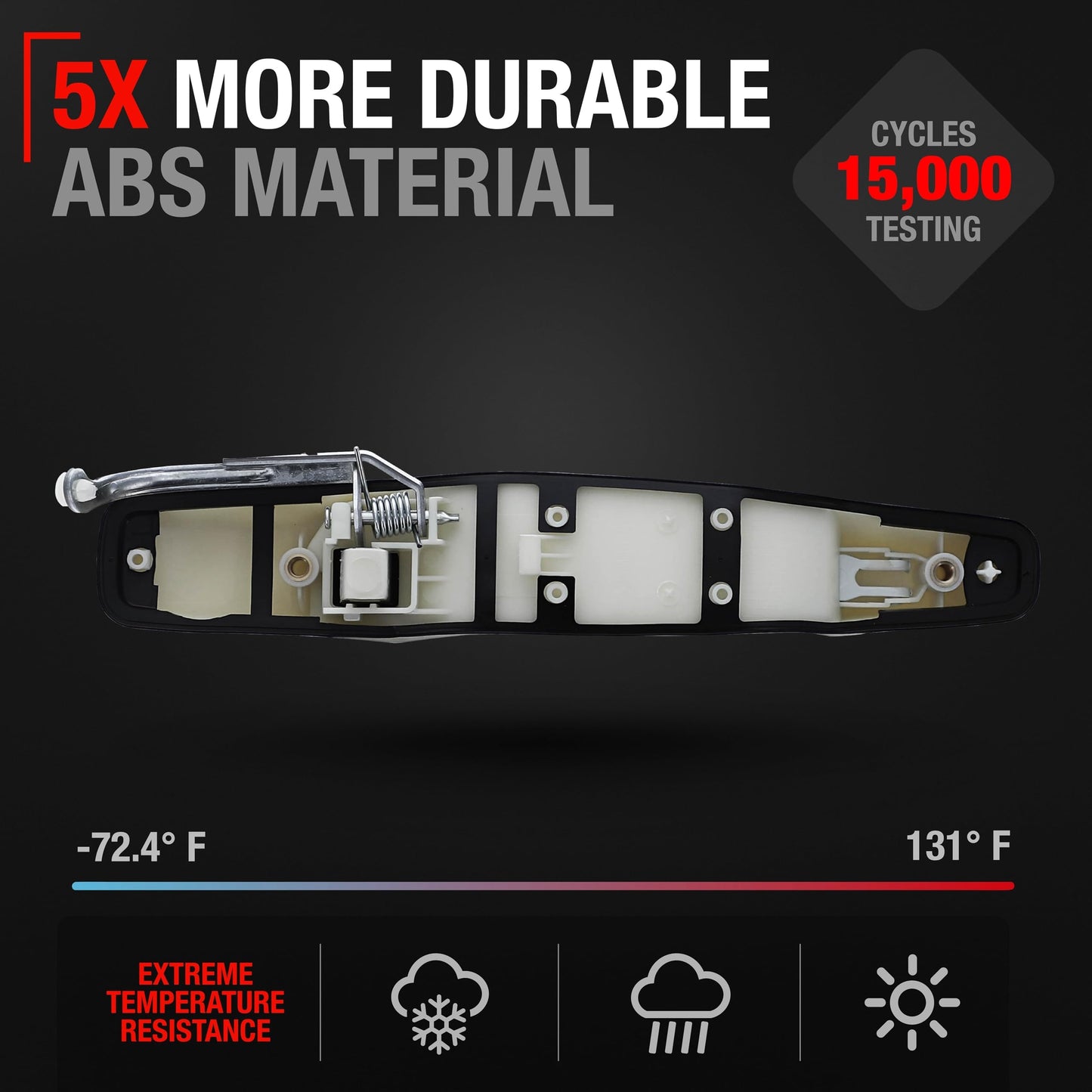 2007-2013 Chevrolet Avalanche Tahoe Suburban Silverado Cadillac Escalade GMC Sierra Denali Yukon XL Exterior Rear Driver Door Handle - Olympic White - Rear Driver Door Handle