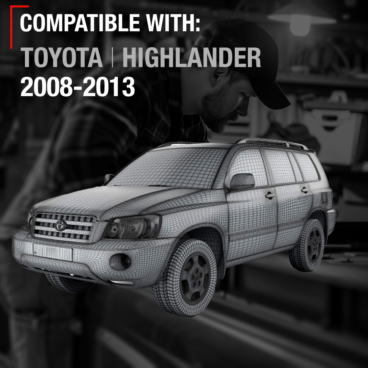 2008-2013 Toyota Highlander Sun Visor Replacement Left Driver Side - Gray with Mirror - Gray,Driver