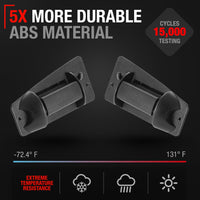 1999-2007 Chevrolet Silverado 1500 2500 3500 GMC Sierra 1500 2500 3500 HD Classic Extended Cab Rear Driver & Passenger Door Handle - Textured Black - Left + Right Side Ext Cab Handle (Plastic)