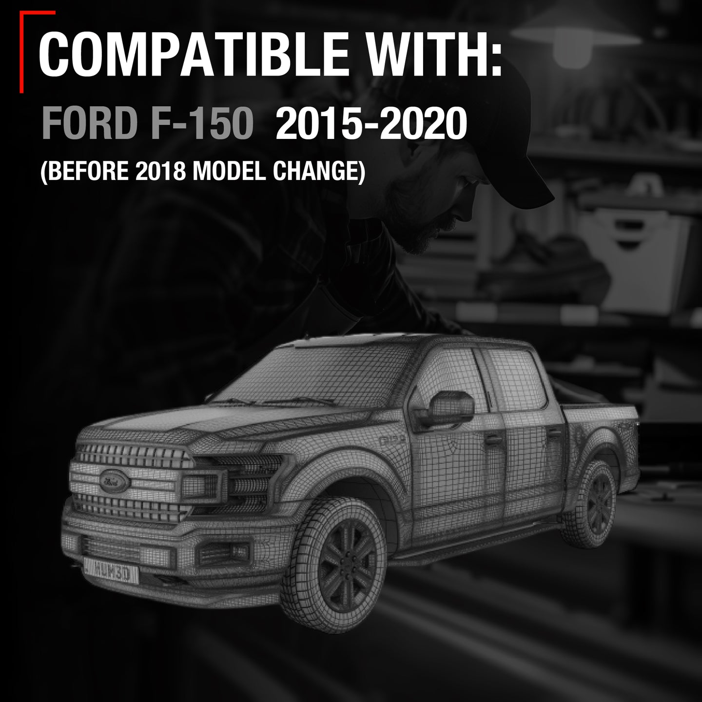 T1A Exterior Front Passenger Door Handle, Upgraded Metal - Compatible with 2015-2018 (Before Model Change) Ford F-150 - Textured Black w/ Keyhole - OEM FL3Z-1522404-BA-MT, 97932 - Front Passenger Side Handle
