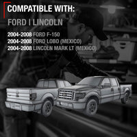 2004-2008 Ford F-150 Lobo Lincoln Mark LT Exterior Front Passenger Door Handle, Upgraded Metal - Textured Black with Keyhole - Front Passenger Side Handle