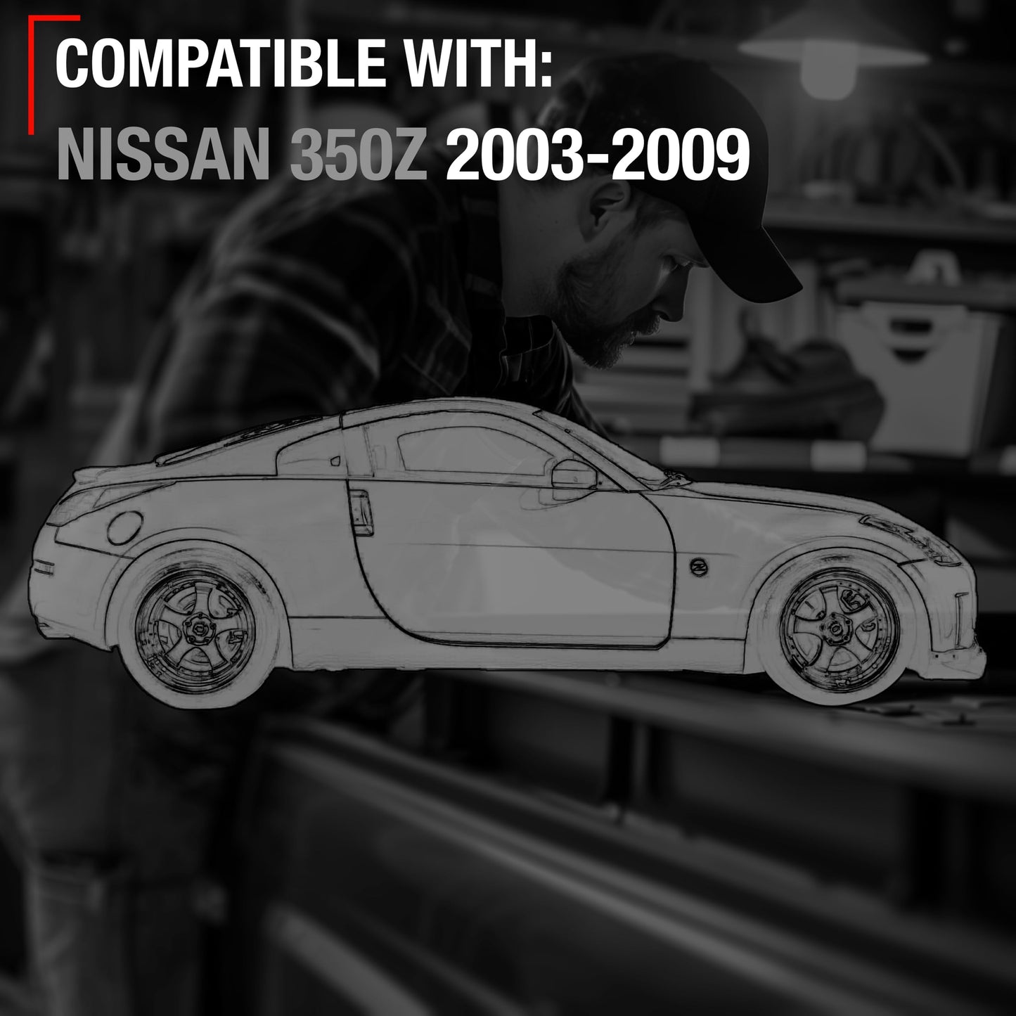 Nissan 350Z Exterior Door Handle, Front Passenger Side - Satin Chrome (Silver), No Keyhole - Passenger Side Handle - Silver