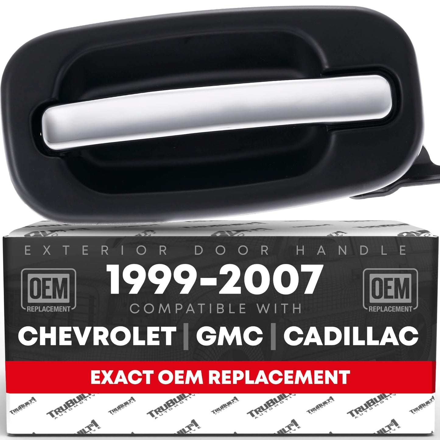 1999-2006 Chevrolet Silverado Suburban Tahoe Avalanche GMC Sierra Yukon Cadillac Escalade Exterior Rear Driver Door Handle - Chrome Black - Rear Left Door Handle