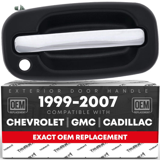 Chevrolet Silverado Exterior Door Handle, Front Passenger Side - Chrome and Black Finish - Front Right Door Handle