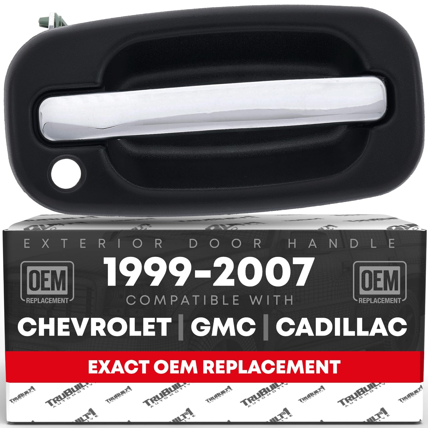 1999-2006 Chevrolet Silverado Suburban Tahoe Avalanche GMC Sierra Yukon Cadillac Escalade Exterior Front Passenger Door Handle - Chrome, Black - Front Right Door Handle