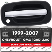 1999-2006 Chevrolet Silverado Suburban Tahoe Avalanche GMC Sierra Yukon Cadillac Escalade Exterior Front Passenger Door Handle - Chrome, Black - Front Right Door Handle