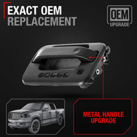 2004-2008 Ford F-150 Lincoln Mark LT Exterior Front Driver Door Handle, Upgraded Metal - Textured Black with Keyhole - Front Driver Side Handle