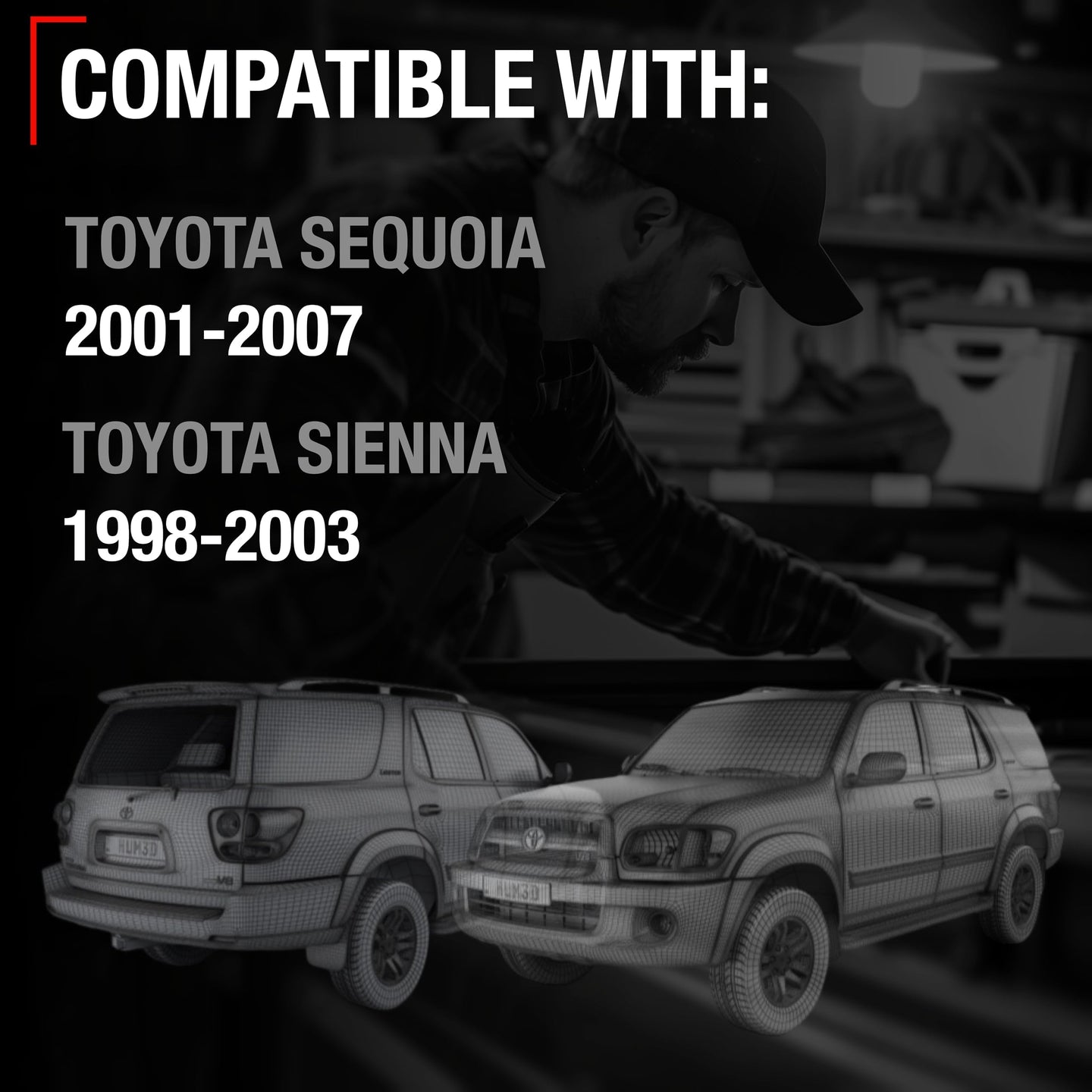 1998-2003 Toyota Sienna 2001-2007 Toyota Sequoia Tailgate Handle Assembly - Upgraded Metal Tailgate Latch Rear Door Trunk Handle - Metal