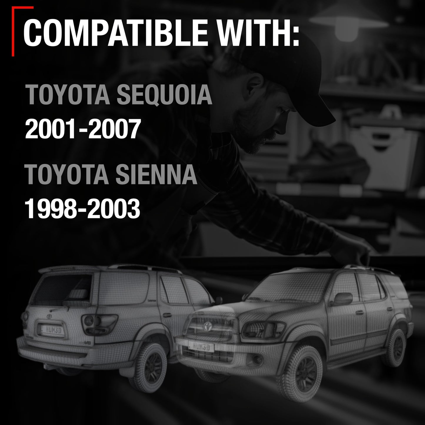 1998-2003 Toyota Sienna 2001-2007 Toyota Sequoia Tailgate Handle Assembly - Upgraded Metal Tailgate Latch Rear Door Trunk Handle - Metal