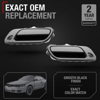 Exterior Front Driver and Passenger Door Handle Replacement - Compatible with 1997-2001 Toyota Camry - Smooth Black, Plastic - OEM 6922033040, 6922033041, 69220AA010, 69220YC030, 79426 - Front Driver + Passenger Door Handle