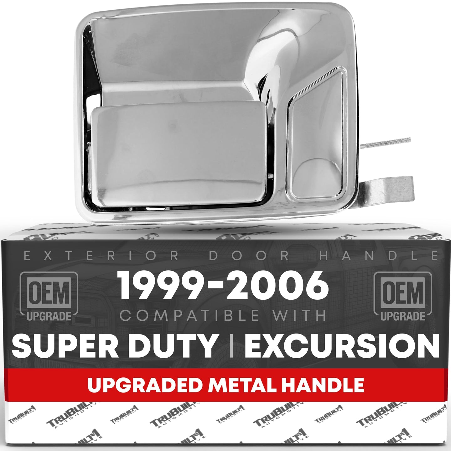 1999-2016 Ford F-250 F-350 F-450 F-550 F-650 Excursion Exterior Front or Rear Passenger Door Handle Replacement, Upgraded Metal - All Chrome - Front or Rear Passenger Side Handle