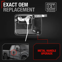 1999-2016 Ford Super Duty F-250 F-350 F-450 F-550 Exterior Front or Rear Passenger Door Handle Replacement - Upgraded Metal Textured Black - Rear Passenger Door
