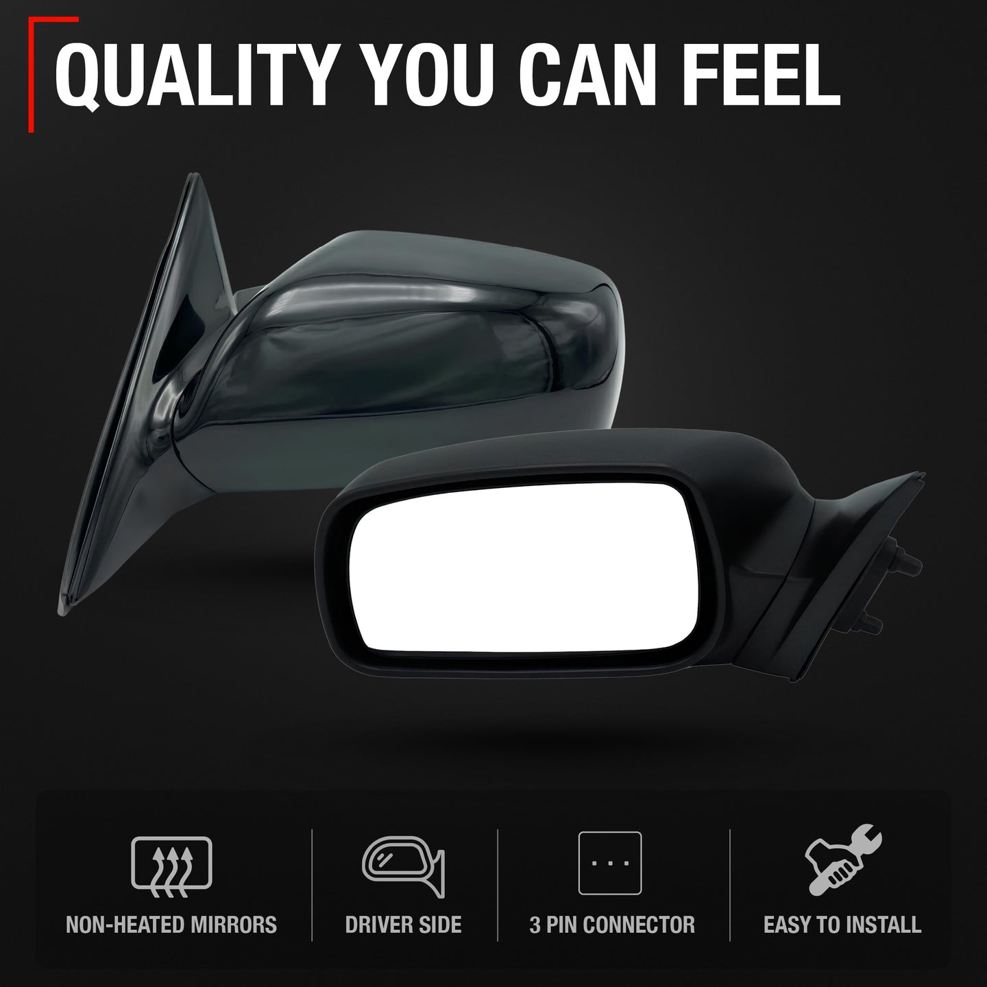 Driver Side Power Adjustable Side View Mirror - Compatible with 2007-2011 Toyota Camry - Power Adjust, Non-Heated, Manual Folding - Paintable Smooth Housing - OEM 8794006924 - Driver Side Mirror