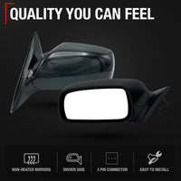 Driver Side Power Adjustable Side View Mirror - Compatible with 2007-2011 Toyota Camry - Power Adjust, Non-Heated, Manual Folding - Paintable Smooth Housing - OEM 8794006924 - Driver Side Mirror