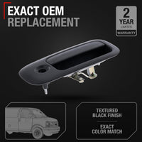 T1A Exterior Rear Passenger Door Handle - Compatible with 2010-2020 Chevrolet Express 2500 3500 4500; 10-20 GMC Savana 2500 3500 4500 - Textured Black, W/Keyhole - OEM 23473841, 25989393, 96109 - Rear Right Handle