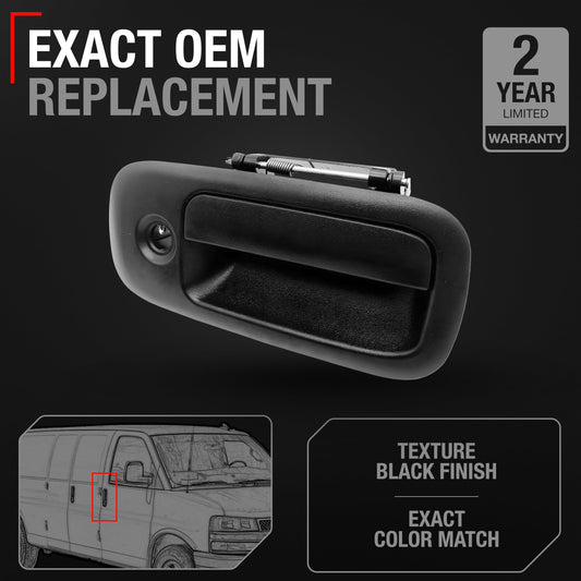 Chevrolet Express GMC Savana Exterior Rear Passenger Hinged Door Handle - Textured Black - Rear Right Handle