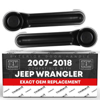 2007-2018 Jeep Wrangler Liberty 2007-2011 Dodge Nitro Exterior Front/Rear Driver & Passenger Door Handle Set - Textured Black - 2 Pack