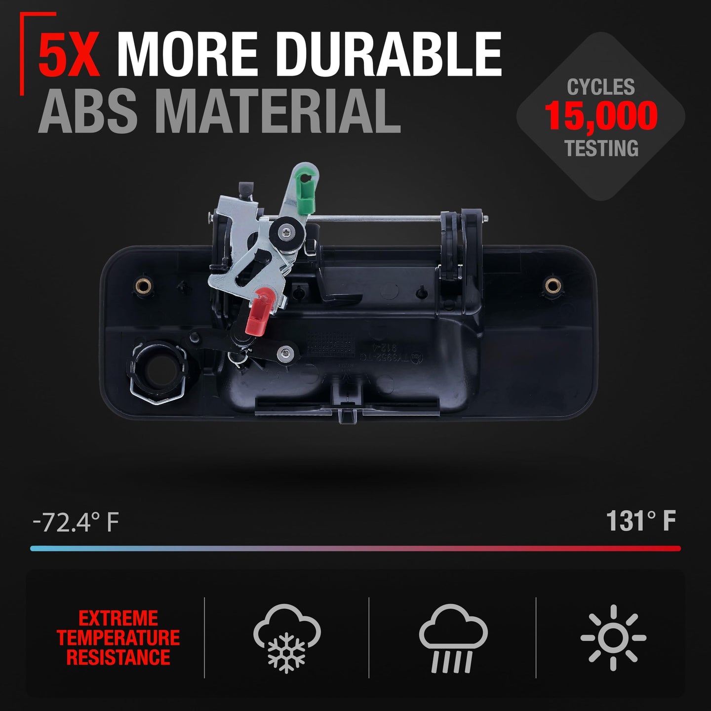 Toyota Tundra Tailgate Handle - Liftgate Latch - Textured Black - No Rear Camera Hole - Plastic